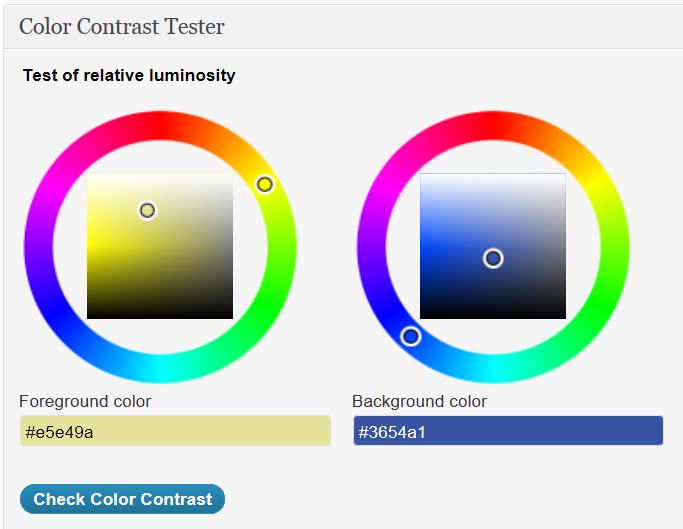 Color contrast tester screenshot #1