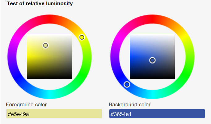Color contrast tester screenshot #1